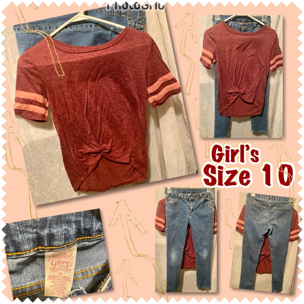Girls size 10 Jeans & T